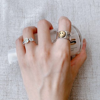 Nhẫn Hở Hình Mặt Cười Phong Cách Retro Đơn Giản Cho Bé Trai