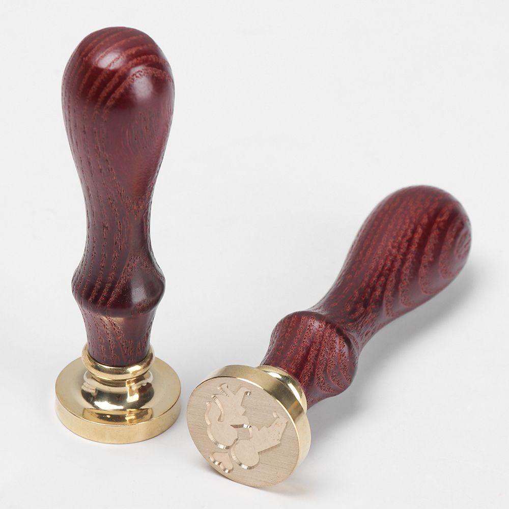 Con Dấu In Hình Hoa Hồng Cán Gỗ Phong Cách Retro