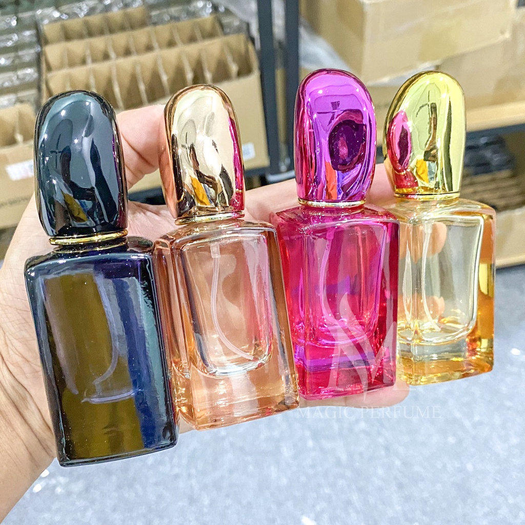 Chai chiết, ống chiết nước hoa thủy tinh màu cao cấp 30ml, nắp nhựa dạng phun sương