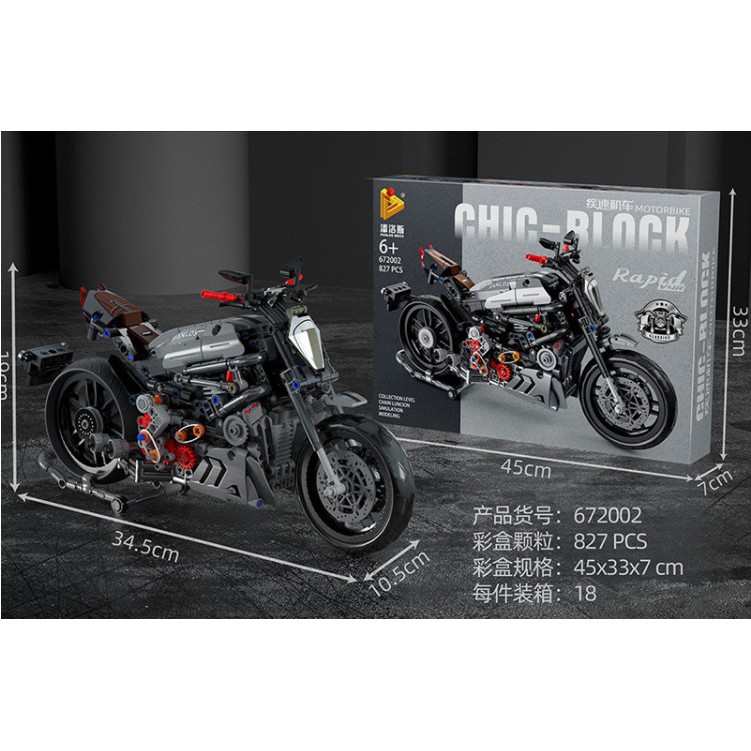 (Có Sẵn )đồ chơi Lắp ráp Technic XE MOTO DUCATI CICH BRICK Motorbike Devil RAPID 672002