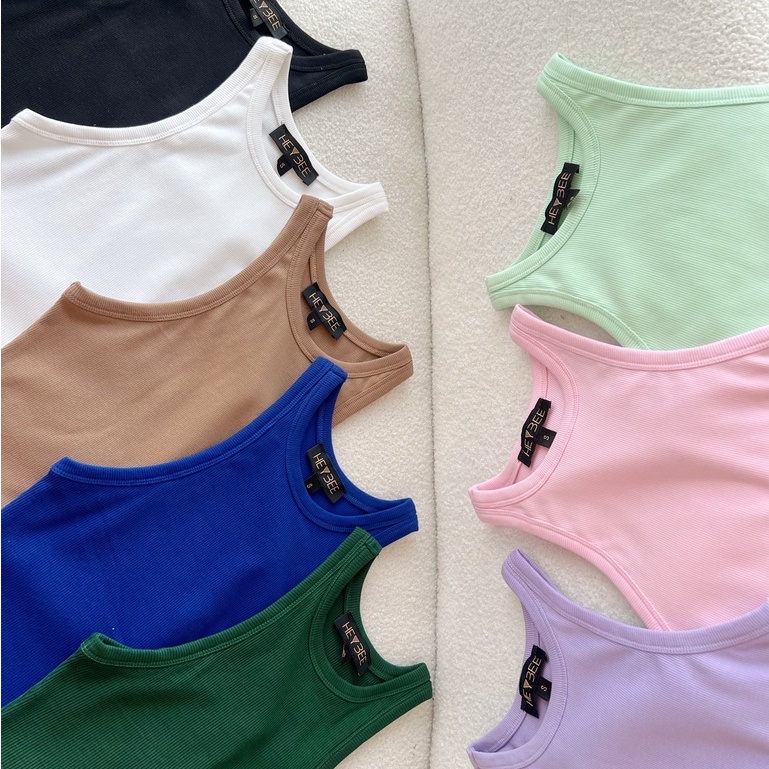 Áo ba lỗ tanktop nữ HEYBEE thun tăm co giãn mềm mịn nhiều màu cực xinh - BASIC TANK TOP HAT03