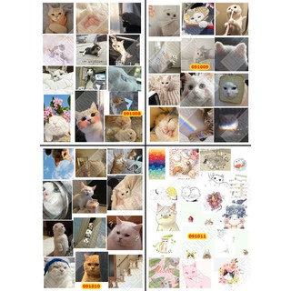 Sticker washi A4 [ MÈO ] Dạng Lì Trang Trí Bullet Journal Siêu Đẹp ver 2