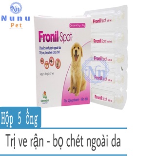 Thuốc nhỏ gáy trị ve rận chó mèo - Hộp 5 ống Fronil spot