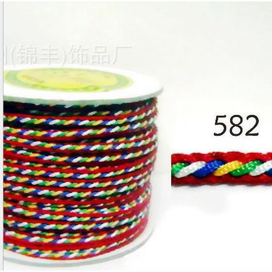 10met dây chỉ ngũ sắc may mắn đủ loại 581/582 đủ size 1.6/2.5/3.2mm