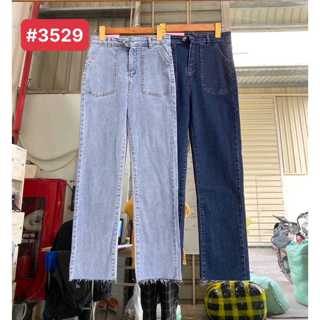 Quần jeans nữ ống đứng mã 3529 hàng Vn mác hồng FANEGU trẻ trung năng động