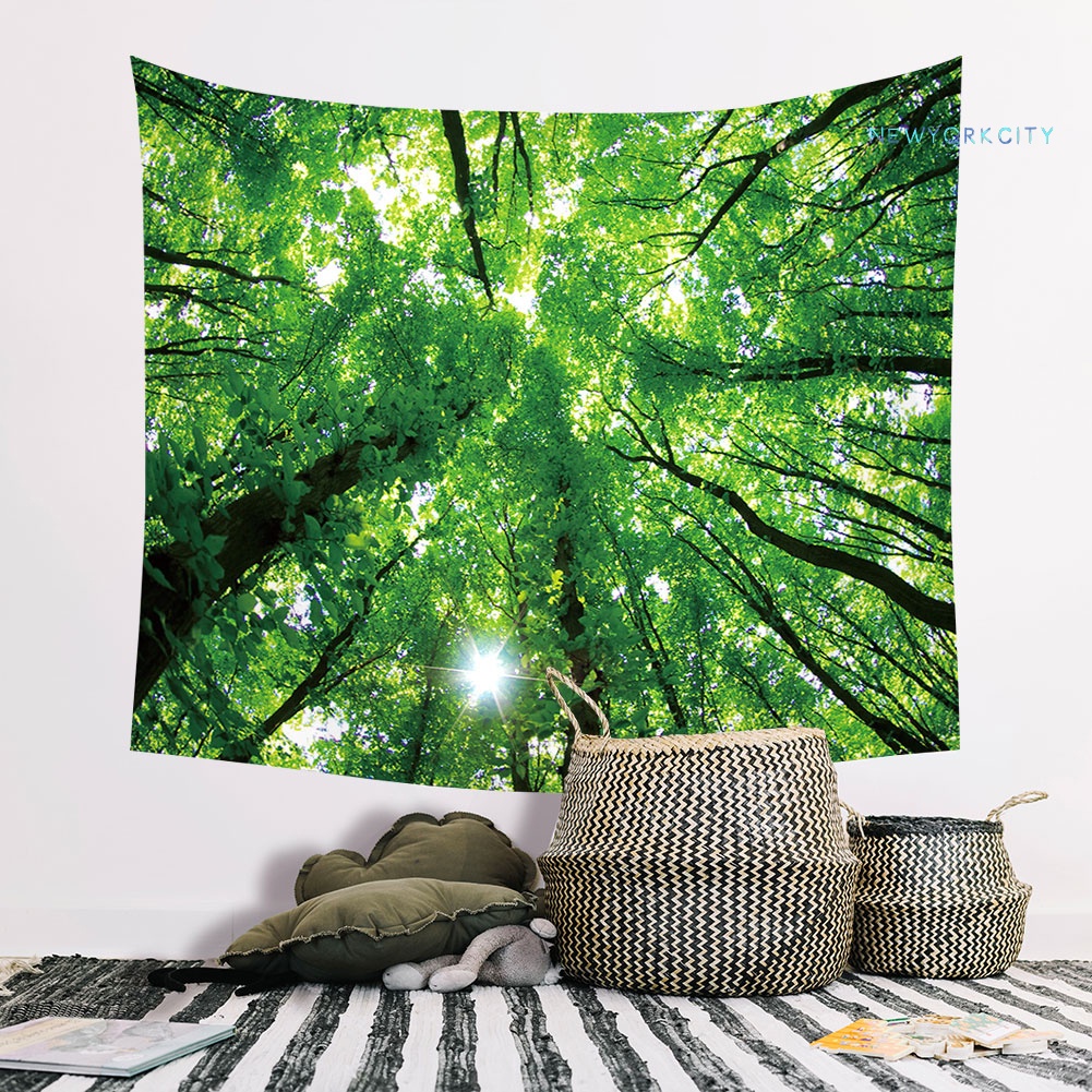 Thảm Treo Tường Trang Trí In Họa Tiết Hoa Hướng Dương / Bầu Trời Sao Rừng