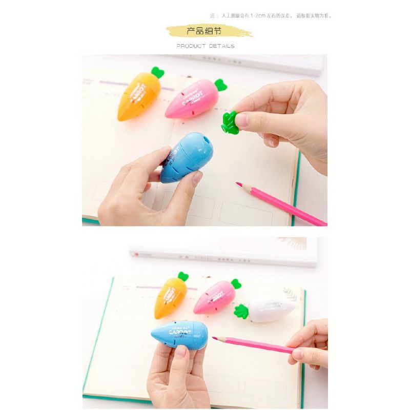 Gọt bút chì hình quả cà rốt xinh sẵn dành cho bé.