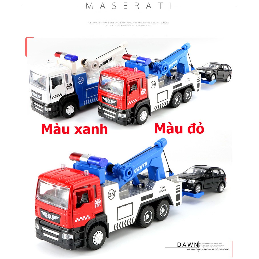 Đồ chơi xe cứu hộ ô tô gồm 2 xe kim loại có nhạc và đèn các chi tiết tháo mở được