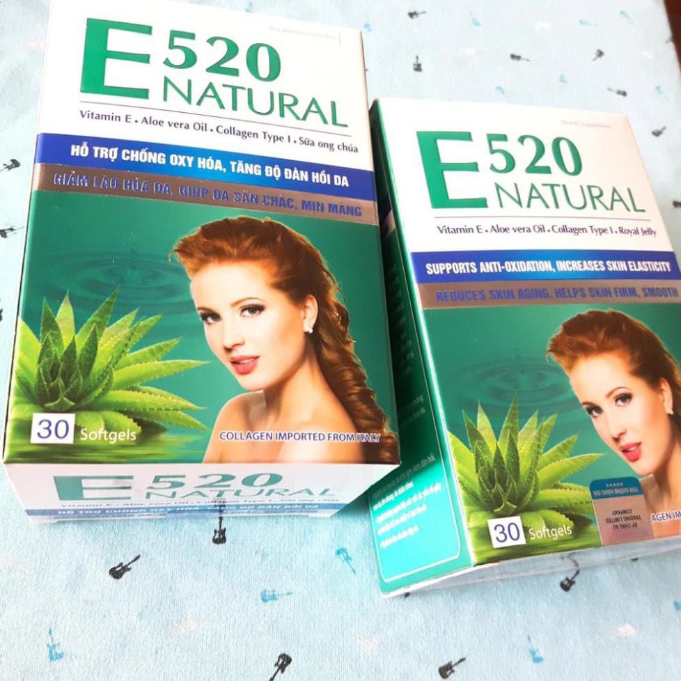 Viên uống Vitamin E 520 Natural hỗ trợ chống Oxy hóa, làm đẹp da hộp 30 viên | BigBuy360 - bigbuy360.vn