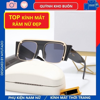 Kính râm nữ chống UV400 Đẹp - Cao Cấp , gọng vuông kim loại kết hợp nhựa sang trọng thời trang CEMILE Q6122