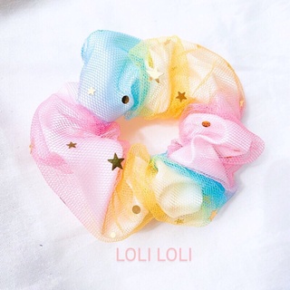 Scrunchies galaxy hai lớp siêu xinh - cột tóc vải giá rẻ