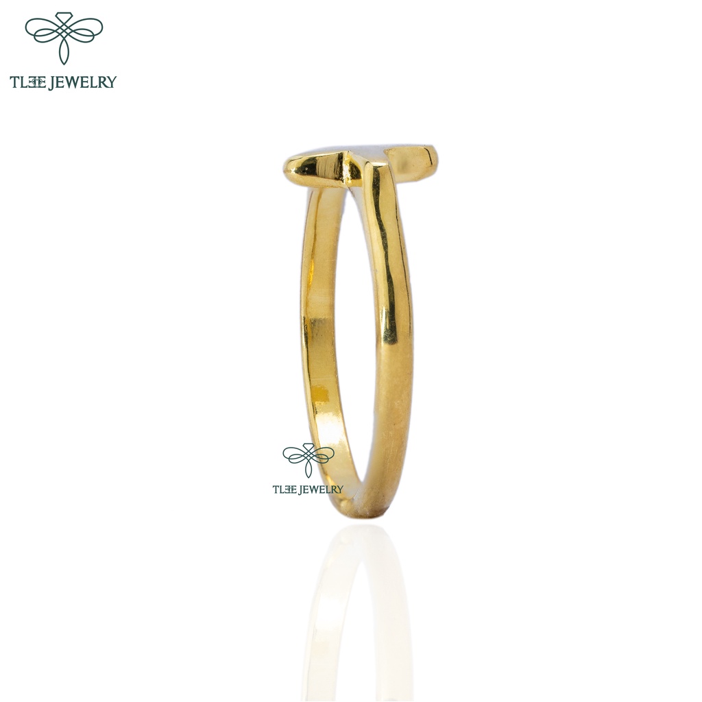 Nhẫn bạc TLEE thánh giá, chữ thập basic mạ vàng 14k TleeJewelry A0106
