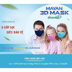 10 CÁI KHẨU TRANG MAYAN 3D MASK ( Khẩu trang Mayan , chính hãng, 2 màu xanh,trắng)