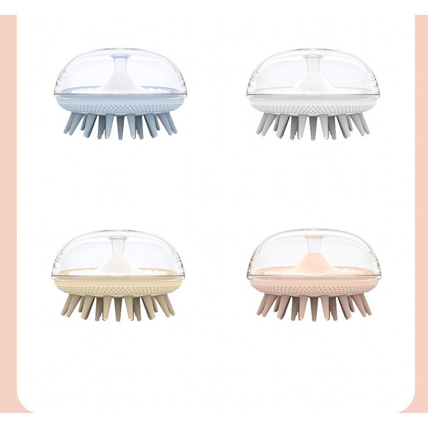 Bàn Chải Gội Đầu Bằng Silicone Hình Sứa Tròn Tiện Dụng