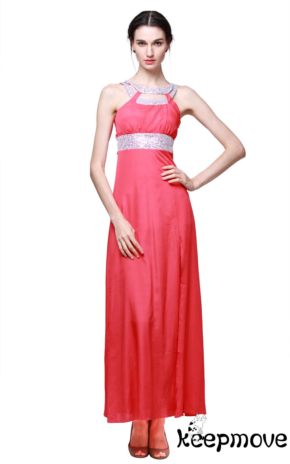 Đầm Maxi Sát Nách Chất Chiffon Thiết Kế Xẻ Quyến Rũ