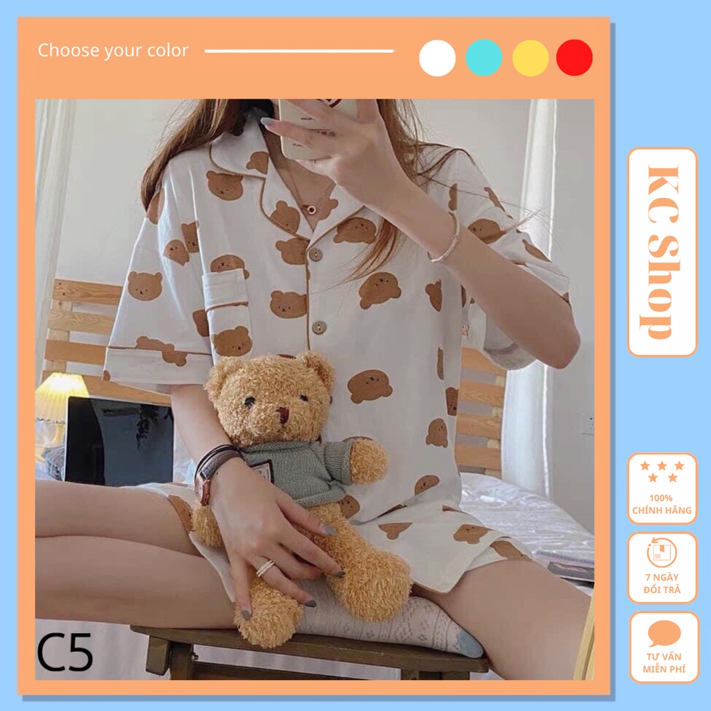 Bộ pijama nữ cộc đùi hot trend, đồ ngủ nữ cao cấp thoáng mát - KC Shop