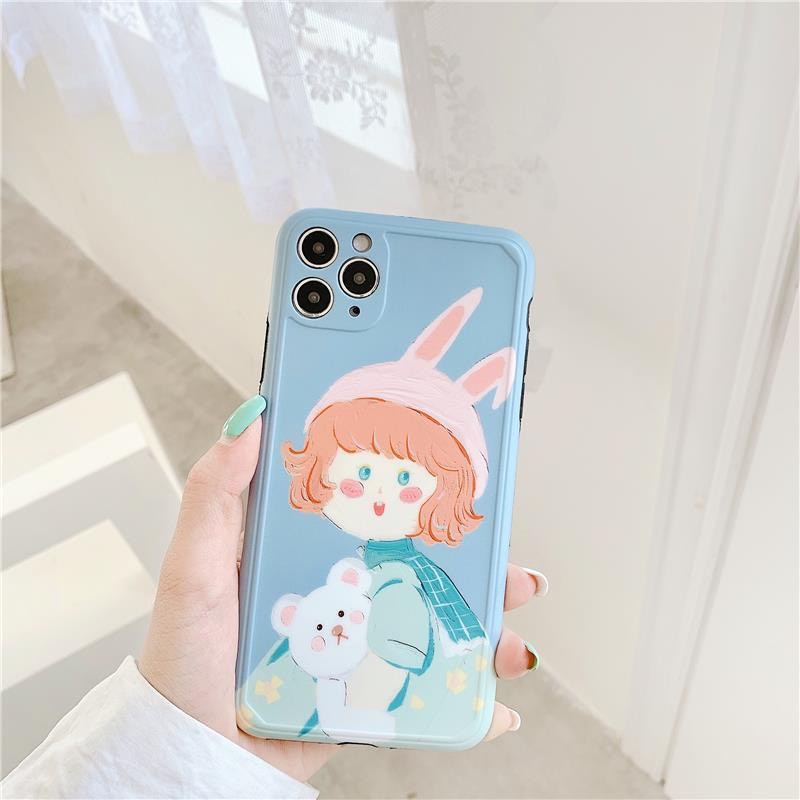Ốp lưng iphone Cô gái ôm gấu IMD 6/6plus/6s/6s plus/6/7/7plus/8/8plus/x/xs/xsmax/11/11pro/11 promax DT06- Dino Case