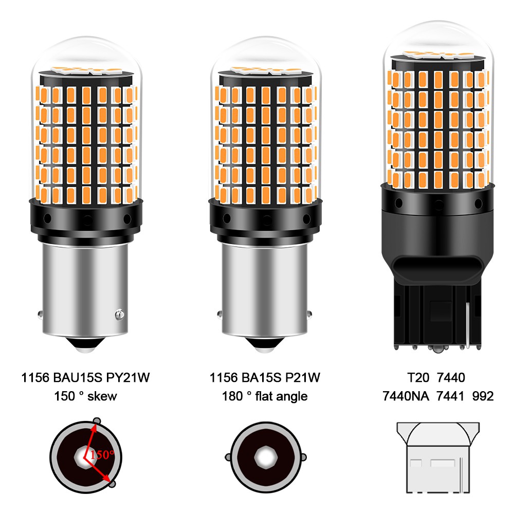 Bóng Đèn LED Tín Hiệu 144 Bóng 1156 BA15S 1157 P21W BAY15D T20 7440 Cho Xe Hơi