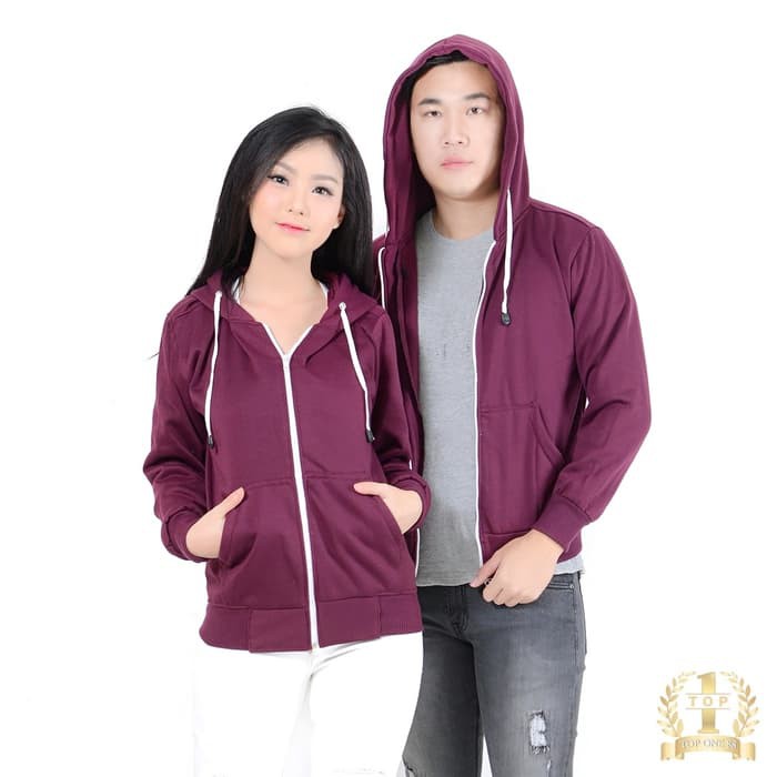 Áo khoác JAKETPRIA DISTRO JAKETBOMBER JAKETPRIA có mũ trùm đầu phối khóa kéo (đỏ rượu vang) - Bur 94FKA