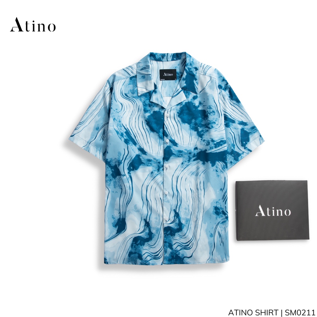Áo sơ mi cộc tay nam WAVE ATINO vải lụa form regular SM0211 | BigBuy360 - bigbuy360.vn