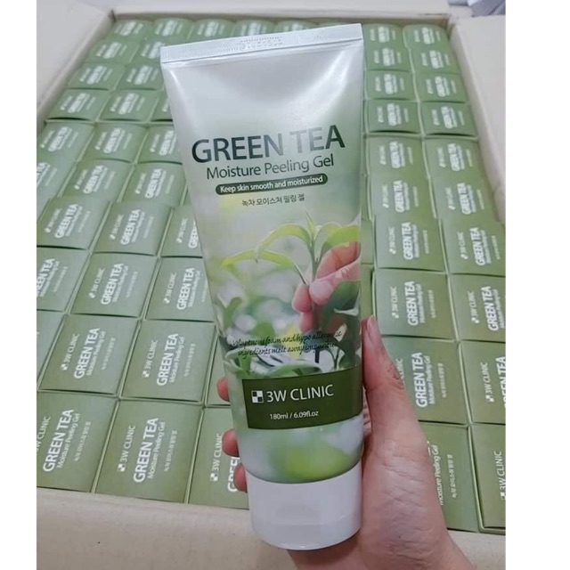 Gel Tẩy Tế Bào Chết 3W Clinic Green Tea Moisture Peeling Gel 180ml