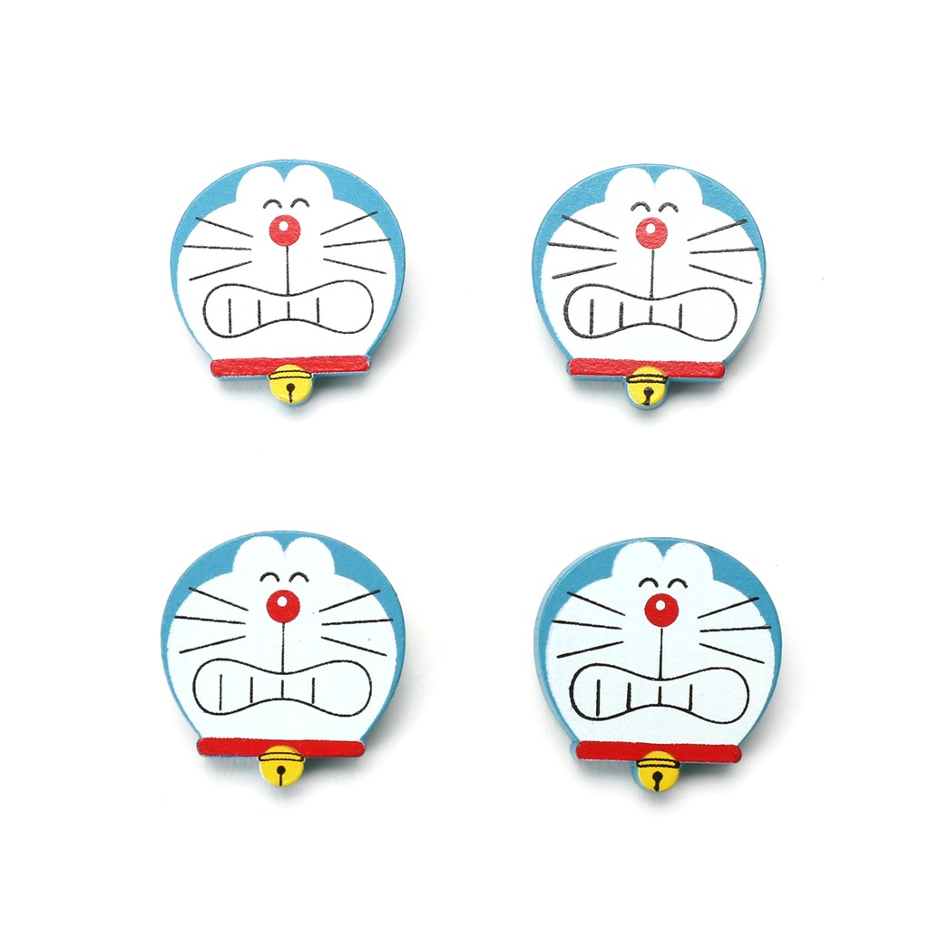 Huy hiệu gỗ Doraemon (Bộ 4 cái) - P-WP-H