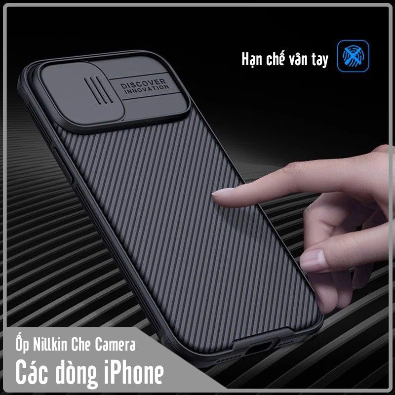 Ốp lưng cho 15 pro max , 15 pro , 15 ,14 pro max,14 pro , 14 plus,13 pro max/13 pro 12 Nillkin CamShield che camera