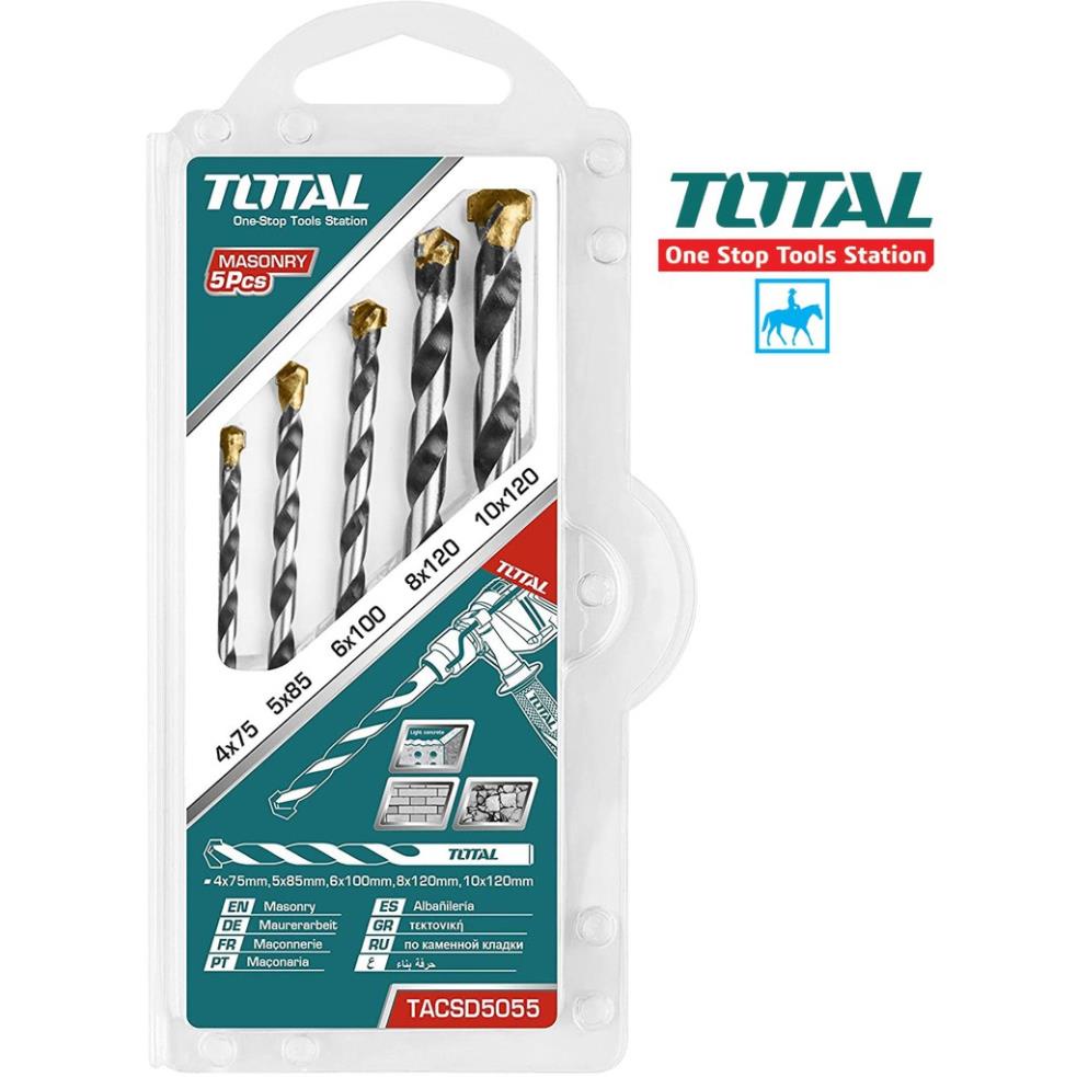 TOTAL Bộ 5 Mũi Khoan Tường Bê Tông TACSD5055