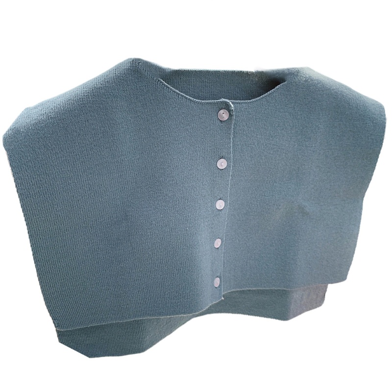 Cổ Áo Giả Khăn Choàng Ngắn Dệt Kim Cài Nút Xuống Màu Sắc Trơn Ấm Áp Có Thể Tháo Rời Cho Nữ