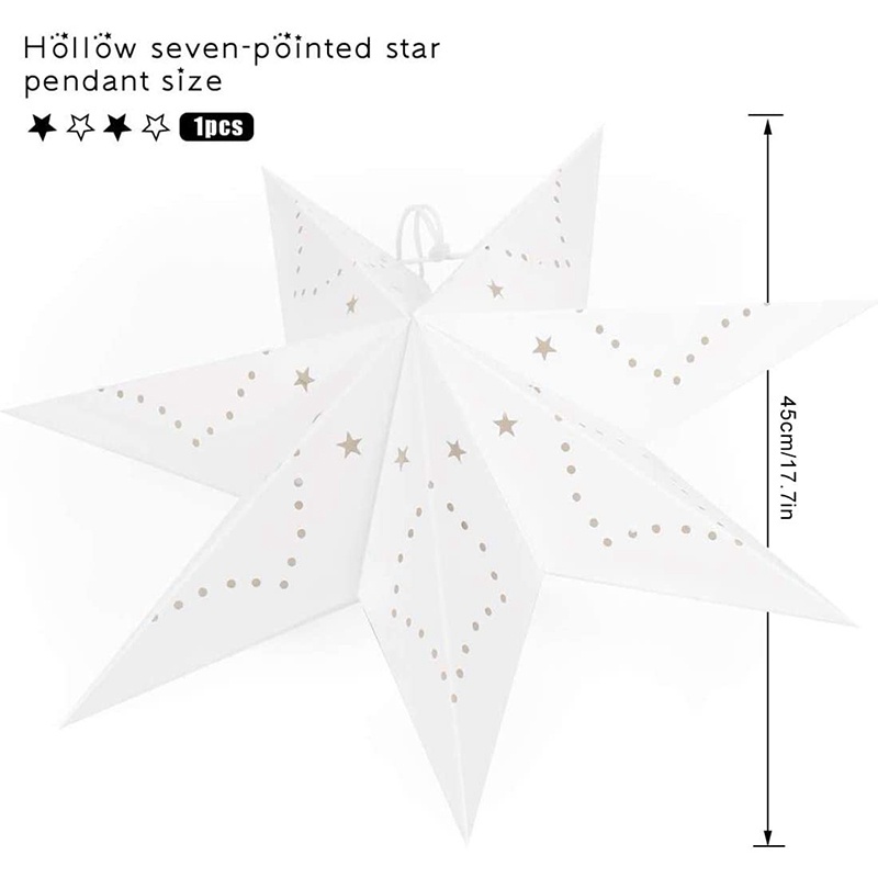 Lồng Đèn 7 Ngôi Sao Giấy Treo Trang Trí Giáng Sinh / Đám Cưới / Sinh Nhật