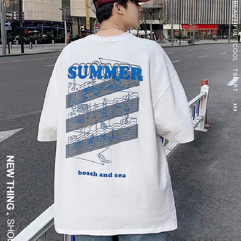 Áo Thun Tay Ngắn Dáng Rộng In Chữ M-8XL Thời Trang Mùa Hè Cho Nam