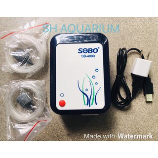 Máy sủi Ôxy tích điện Sobo 4000 2 đầu vòi cho bể cá cảnh