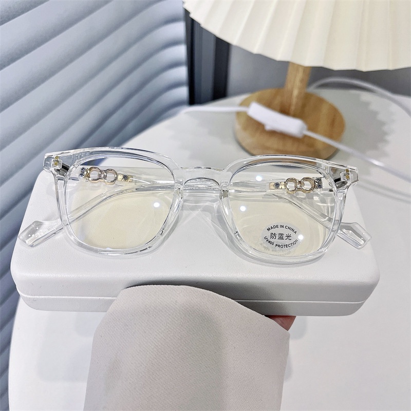 Mắt Kính Gọng Oval Kim Loại Chống Ánh Sáng Xanh Thời Trang Hàn Quốc