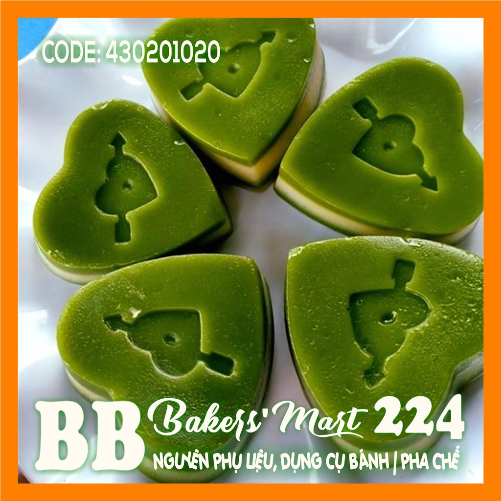 🔥 GÌ CŨNG RẺ 🔥 Bộ 10 khuôn nhựa FLan, rau câu hình TRÁI TIM, đáy in tên xuyên tim HPB106