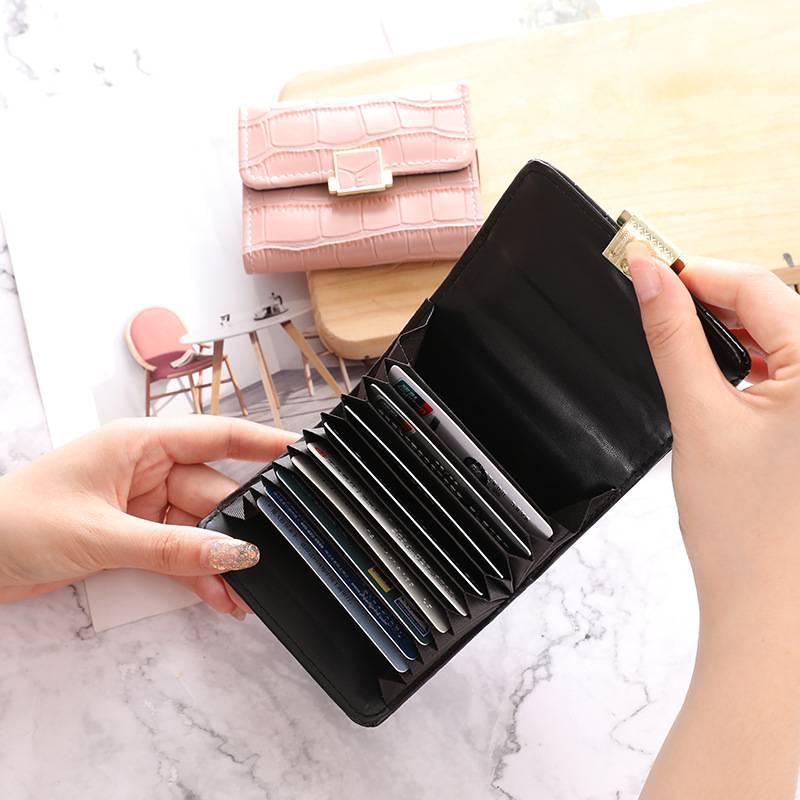 KAITIFEI Ví Nữ Mini cầm tay Đẹp Da dáng ngắn Nhỏ Bóp Đựng Tiền Sang Trọng có thể gấp lại thiết kế đơn giản tiện dụng