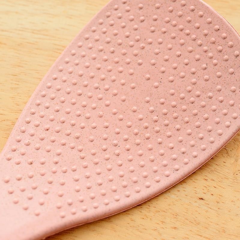 Muôi vá múc xới cơm chống dính nhựa lúa mạch có tay cầm chắc chắn có lỗ treo nhiều màu xanh, hồng, trắng