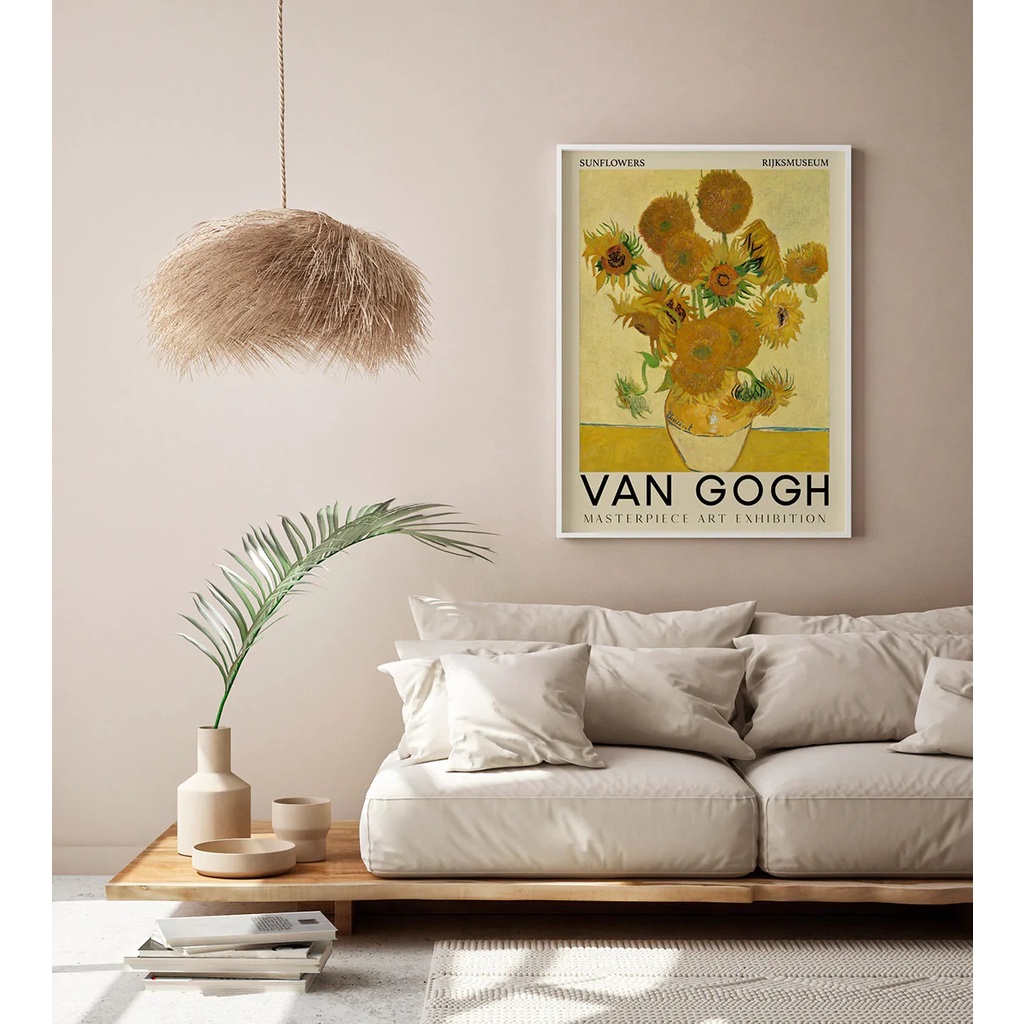 Tranh treo tường canvas trang trí hình tranh trừu tượng của Van Gogh đã có khung
