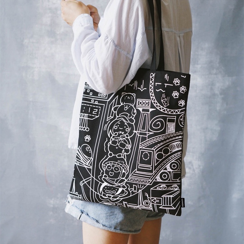 Túi tote trơn vải đeo chéo đi học canvas mềm giá rẻ TX765