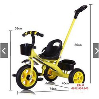 Xe Đạp 3 Bánh Có Cán Đẩy, Để Chân, Giỏ Đồ Mẫu Mới 2019