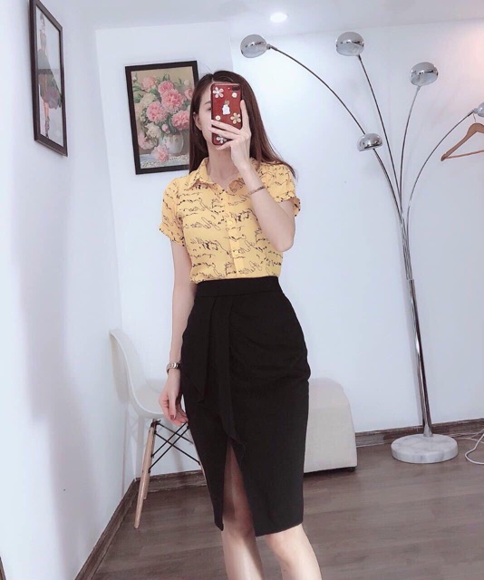 CHÂN VÁY BÈO CHÉO XẺ TRƯỚC [FREESHIP TỪ 99K