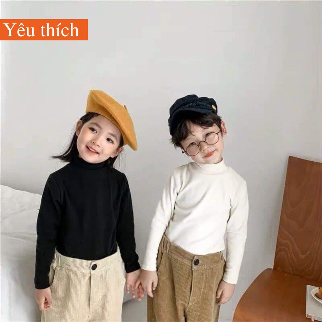 Set 4 áo thun có cổ chất cotton mềm co dãn tốt , mix 4 màu cho bé trai , bé gái