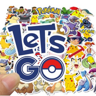 Sticker POKEMON nhựa PVC không thấm nước, dán nón bảo hiểm, laptop, điện thoại, Vali, xe,  Cực COOL#33