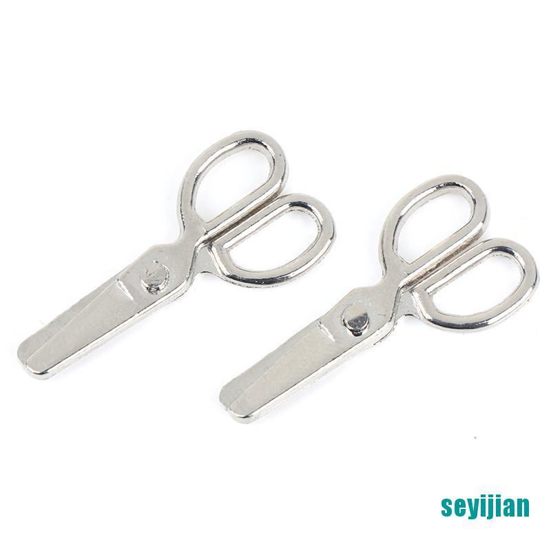 Set 2 Kéo Kim Loại Mini Trang Trí Nhà Búp Bê Tỉ Lệ 1: 12