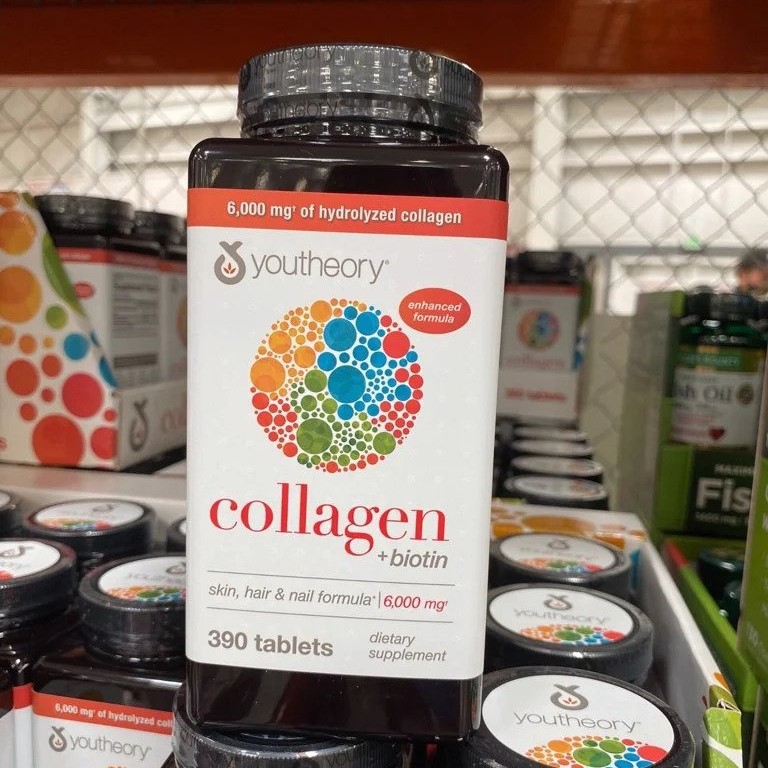 Viên Bổ Sung Collagen + Biotin Đẹp Da, Tóc, Móng Youtheory Collagen + Biotin 390 Viên