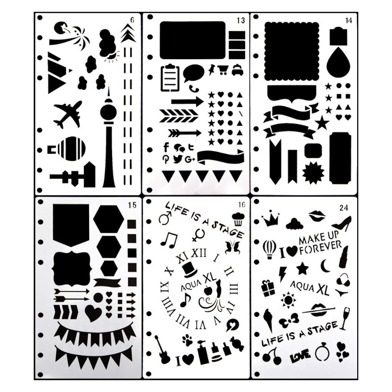 （ruler） Bullet Journal Stencil Plastic Planner DIY Craft Drawing Template Diary Decor A6