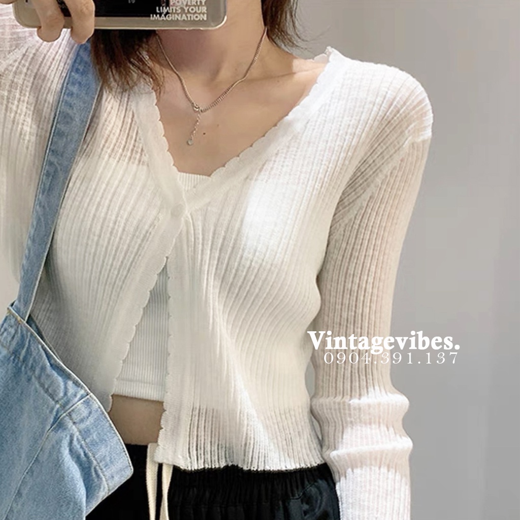 [Ảnh thật/Video] Áo khoác len cardigan mỏng 1 khuy cài kiểu màu pastel - Hàng QCCC