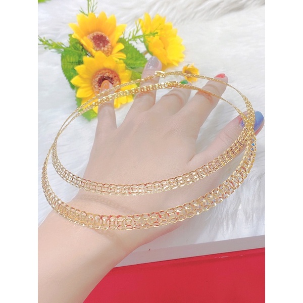 Kiềng cổ kiểu kim tiền dát vàng 18 cao cấp mẫu mới về