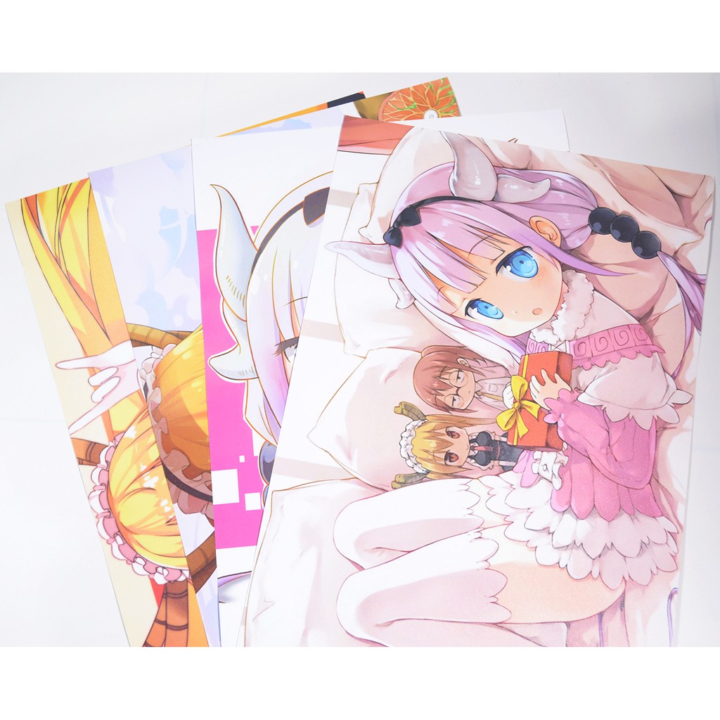 Bộ combo Xâu móc khóa thẻ + Bộ 8 tấm poster Anime - Kobayashi-san Chi no Maid Dragon [CB]