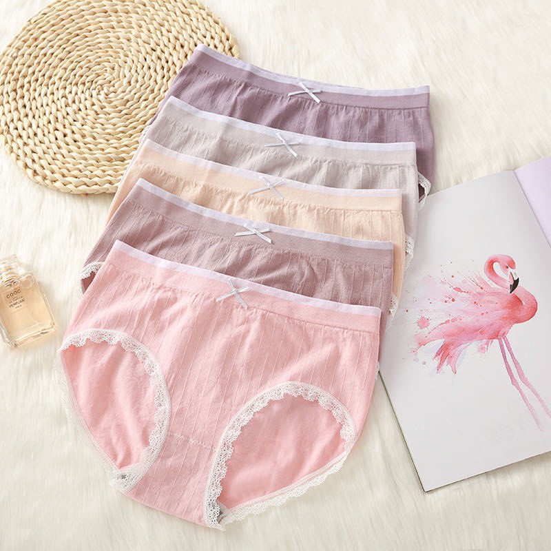 Quần Lót Nữ Thiên Nga 100% Vải Cotton Siêu Thoáng Hoạ Tiết Ren Dập Cao Cấp EBQL02