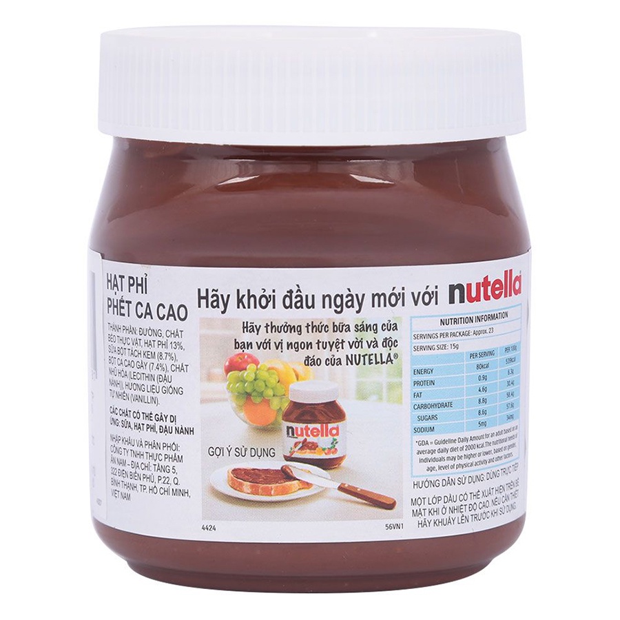 Bơ hạt phỉ phết Cacao Nutella hủ nhựa 200g